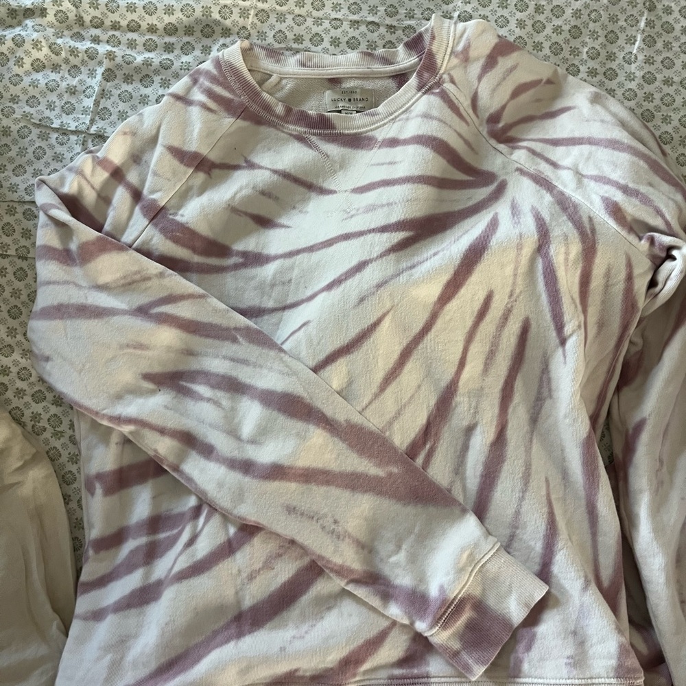 Lucky brand Purple and White Tie-Dye Sweatshirt